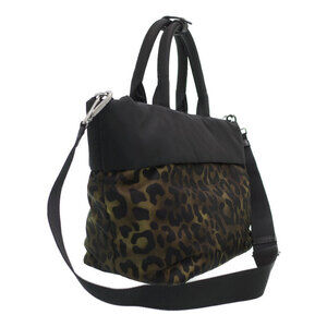 Prada camouflage Black leopard bag Yellow tote Tessuto reversible